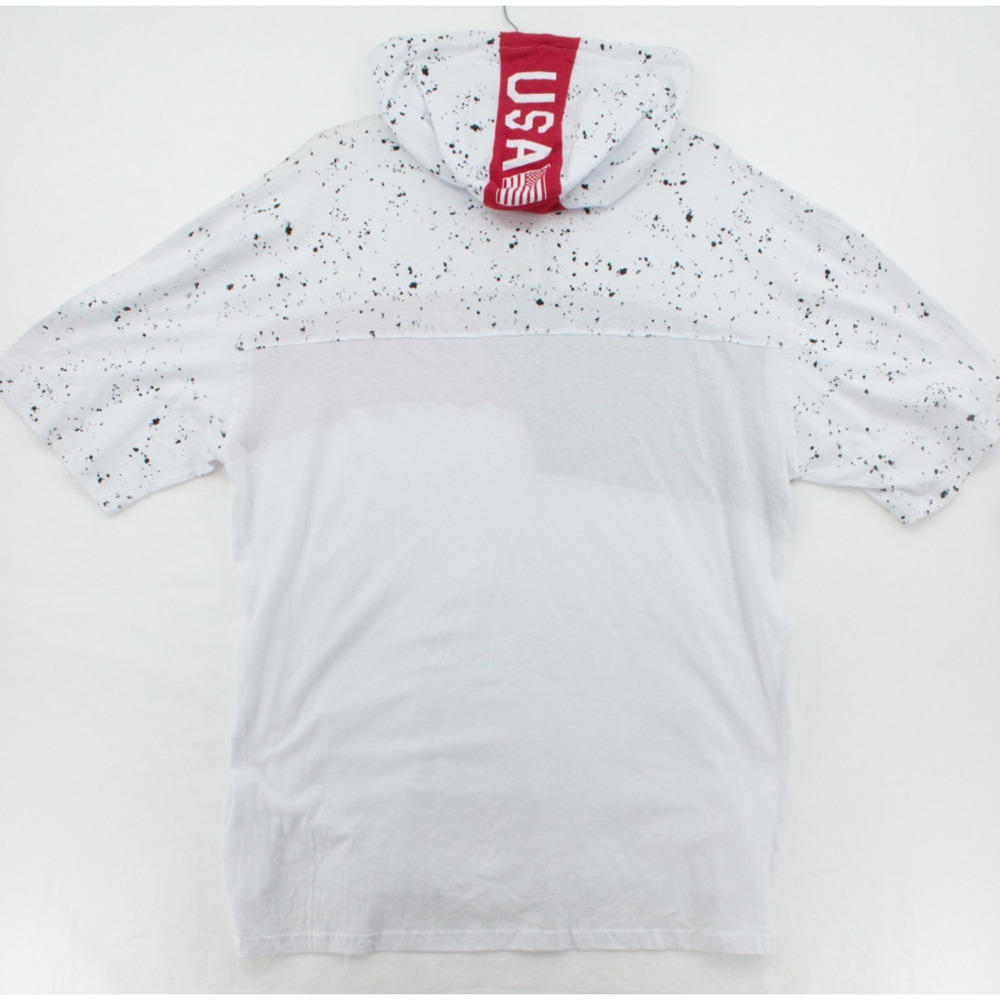 New Southpole Hoodie Shirt 4XB White Short Sleeve Splatters StreetWear Gorpcore - Picture 8 of 10